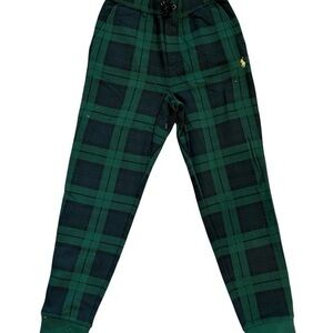 Polo Ralph Lauren Boys  Blackwatch Plaid Fleece Jogger Sweatpants  size M NWT